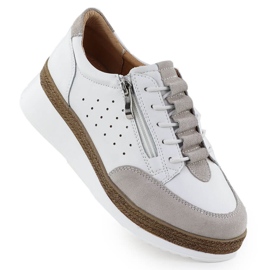 Women's leather shoes for white wedges T.Sokolski W25-202 Women's leather shoes for white wedges T.Sokolski W25-202
