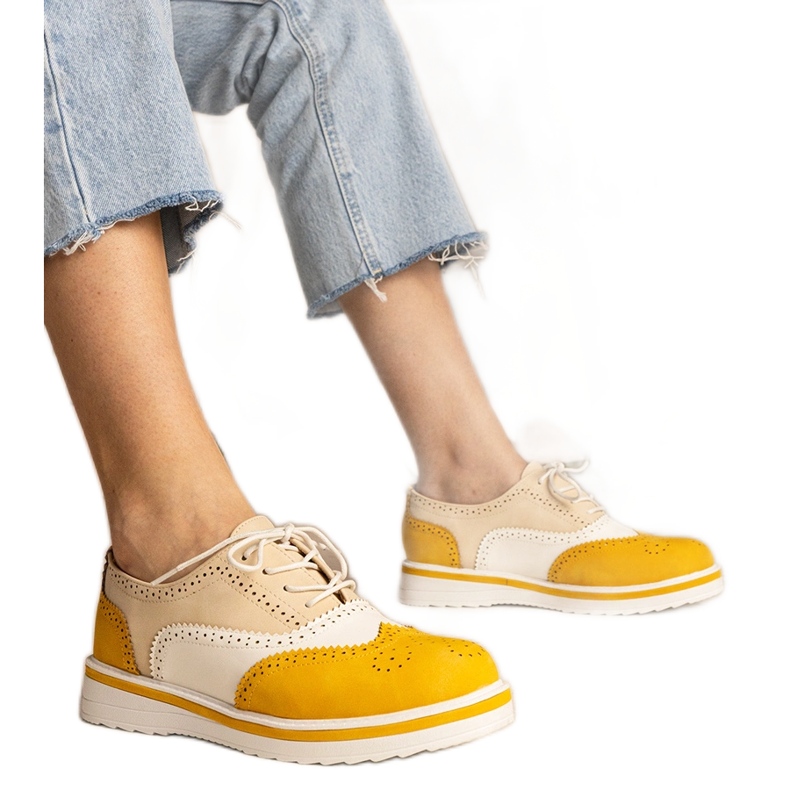 Yellow classic oxford shoes