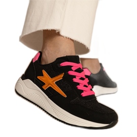 Black Sneakers Women's Sports with glitter