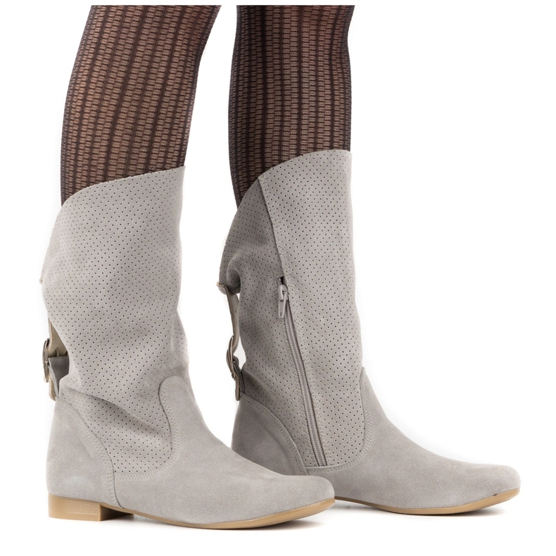Olivier Openwork Elena boots gray grey