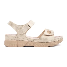 Goodin Golden women's sandals with an ornament