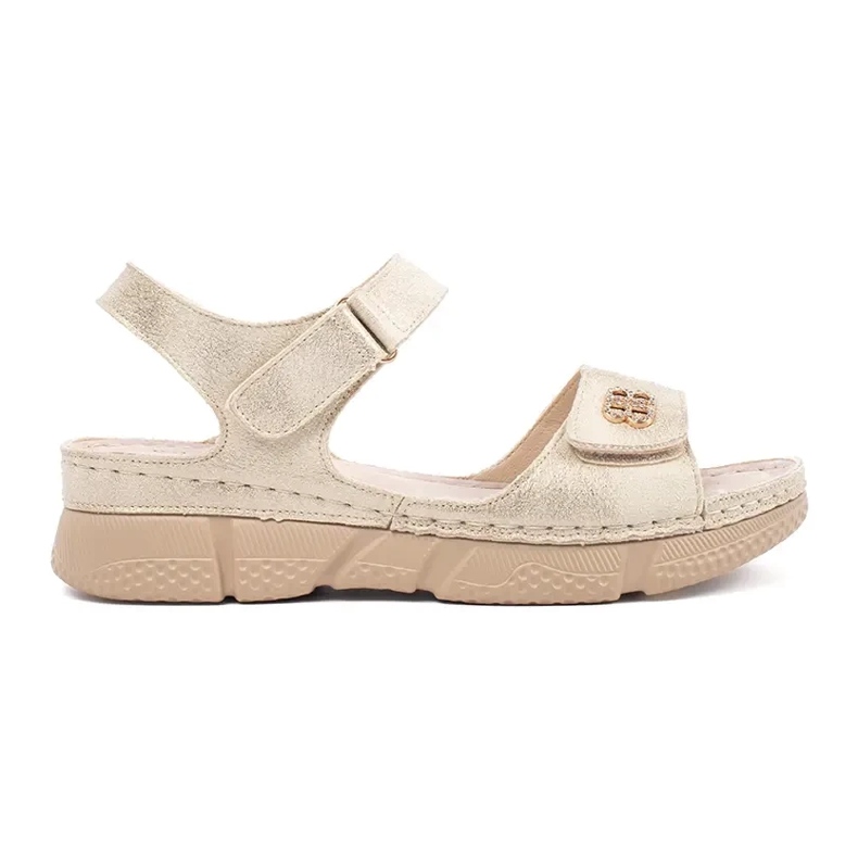 Goodin Golden women's sandals with an ornament