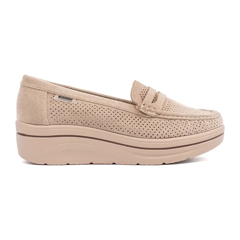Goodin Beige loafers on a thick sole Goodin Beige loafers on a thick sole
