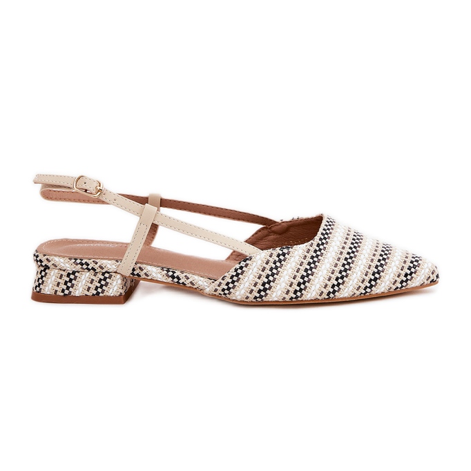 Women's ballerinas with pointed noses with a delicate beige heels