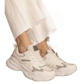 White Sneakers Women's Sports with glitter