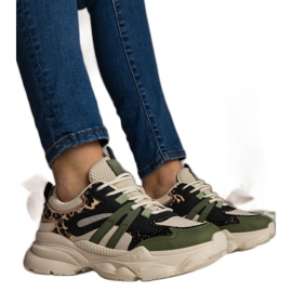 Green Sneakers Women's Sports with glitter black Green Sneakers Women's Sports with glitter black