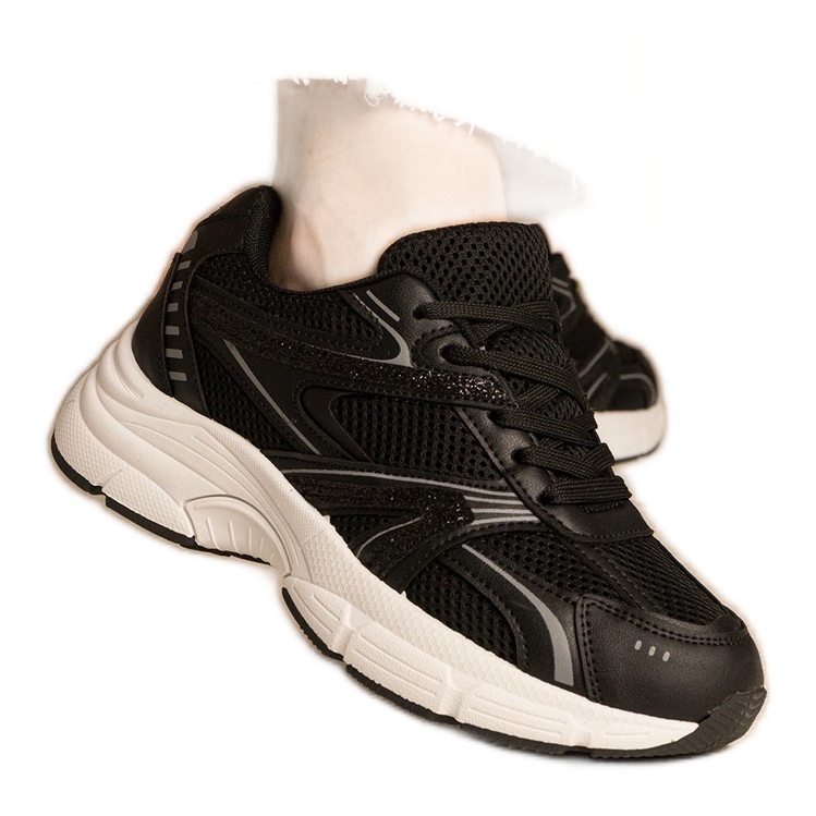 Black Sneakers Women's Sports with glitter