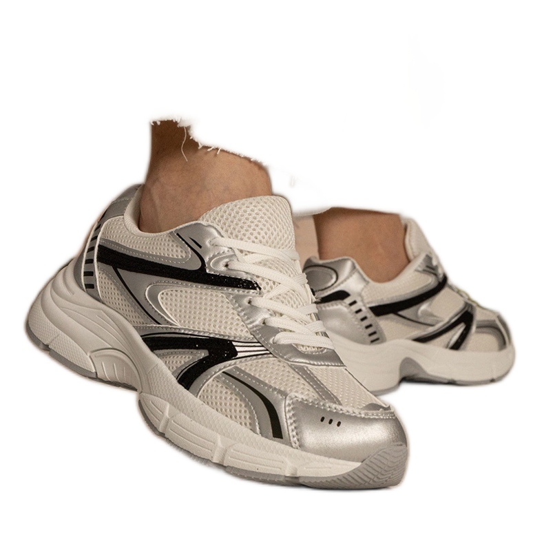 Silver Sneakers Women's Sports with glitter