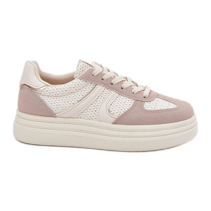 Women's Platform Sneakers, Beige