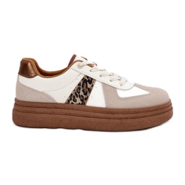 Women's sneakers on the platform leopard beige Women's sneakers on the platform leopard beige