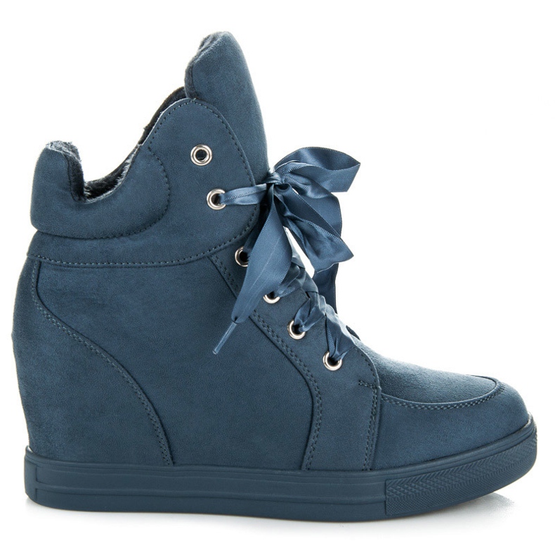 Ideal Shoes Warm suede sneakers blue