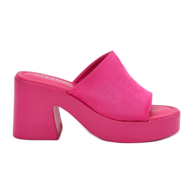Women's flip flops on the pillar and platform fuchsia pink