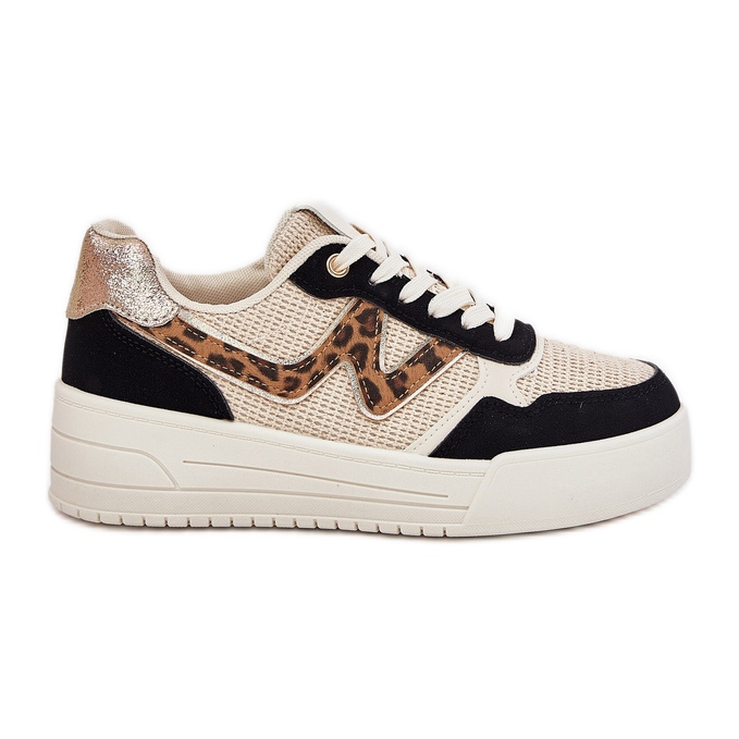 Women's sports shoes on the platform leopard print black