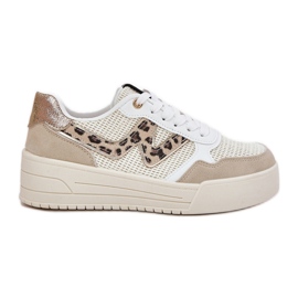 Women's sports shoes on the platform leopard beige Women's sports shoes on the platform leopard beige