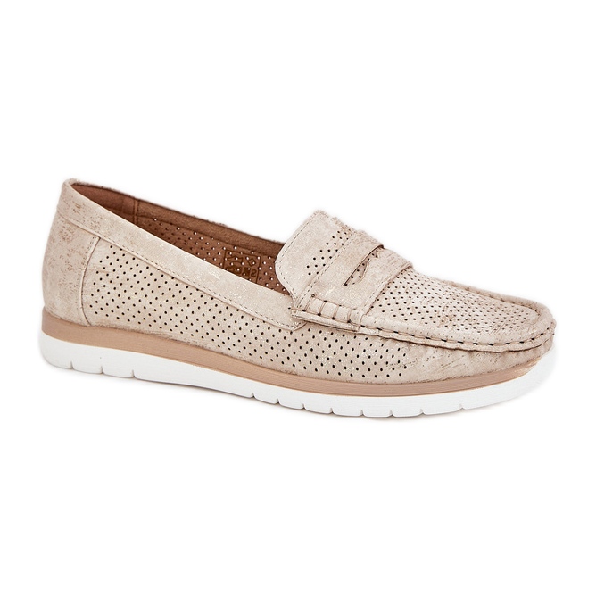 Women's moccasins with eco leather silver