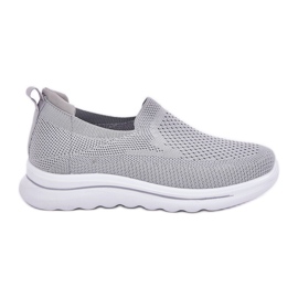 Women's gray slipped material sneakers grey
