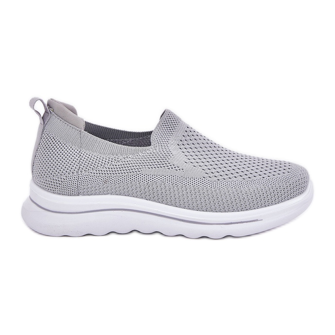 Women's gray slipped material sneakers grey