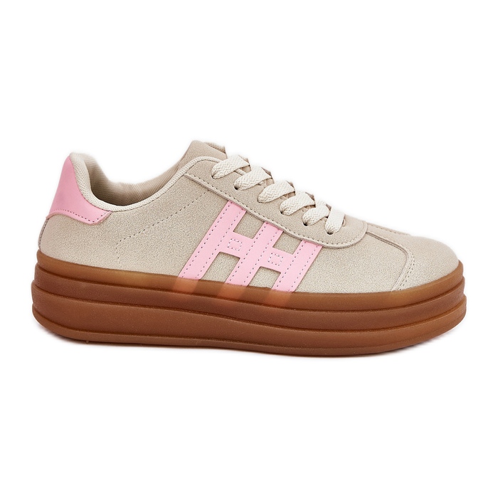 Women's Platform Sneakers, Beige