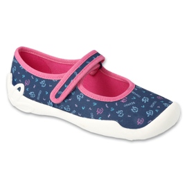 Befado children's slippers 114Y517 navy-pink in patterns blue