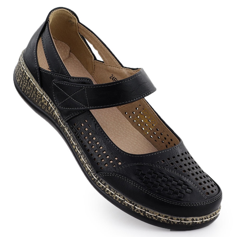 Women's shoes for velcro Black Unisoft 7026