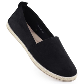 Women's espadrilles slipped in suede black potocki py16332 Women's espadrilles slipped in suede black potocki py16332