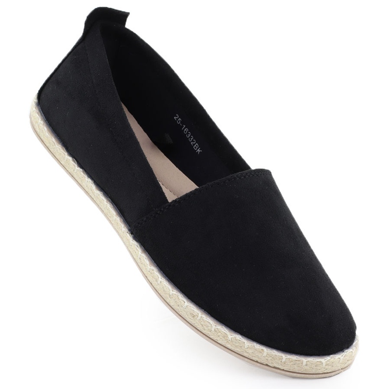 Women's espadrilles slipped in suede black potocki py16332