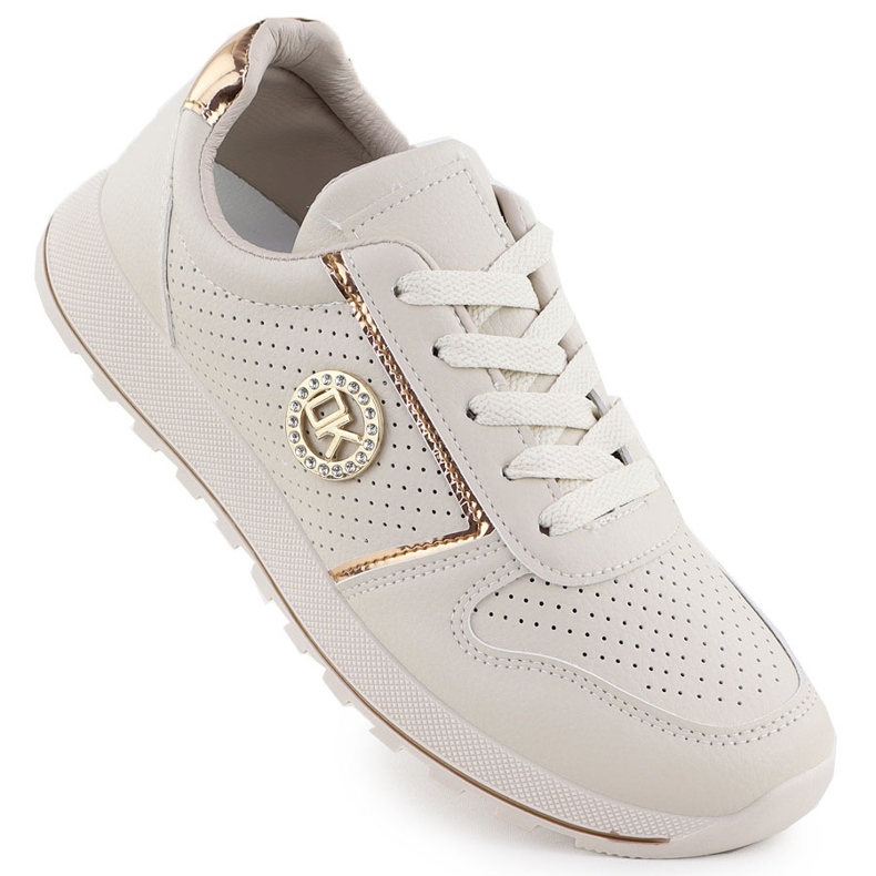Women's sports shoes, beige potocki py16342