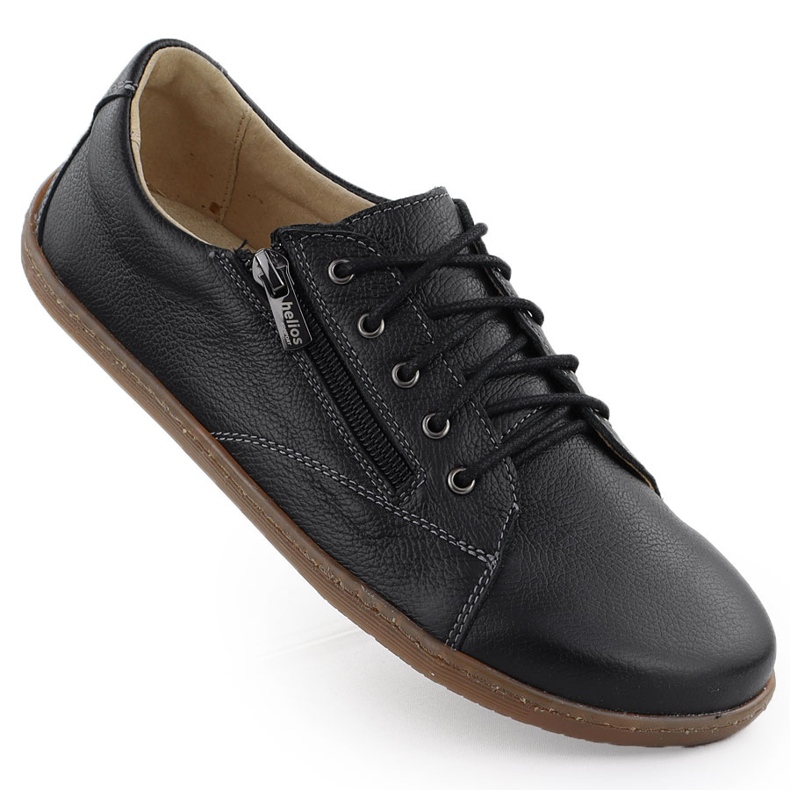Women's leather shoes Barefoot Black Helios 436
