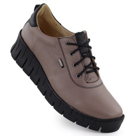 Women's leather shoes for Khaki Helios 420 brown