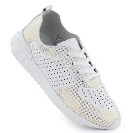 Białe Artiker 56C1036 openwork leather sports shoes white