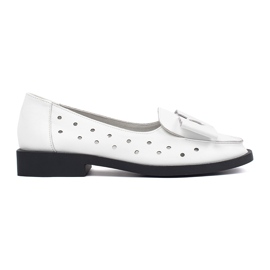 Goodin White women's shoes with holes and a bow