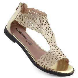 Women's sandals Openwork Platinum Złote M. Daszyński MR24148-2 golden Women's sandals Openwork Platinum Złote M. Daszyński MR24148-2 golden