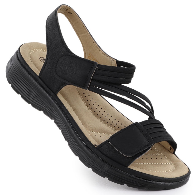 Women's sandals on the platform comfortable black unisoft 8875