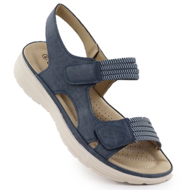 Women's sandals on the platform comfortable navy blue Evento 8874