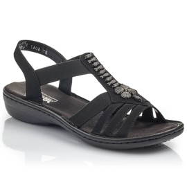 Women's sandals Roman Black Rieker 60806-00 Women's sandals Roman Black Rieker 60806-00