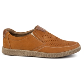 KOMODO Men's leather shoes casual openwork 854/2 red brown KOMODO Men's leather shoes casual openwork 854/2 red brown