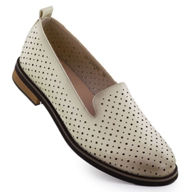 Women's openwork shoes Lords beige potocki sz12592 Women's openwork shoes Lords beige potocki sz12592