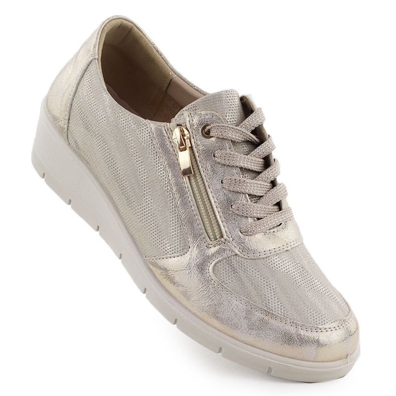 Sports shoes on the golden wedge Sabatina LH01
