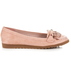 Seastar Loafers with fringes pink