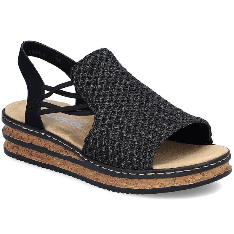 Women's sandals on wedgets Black Rieker 62941-00 Women's sandals on wedgets Black Rieker 62941-00