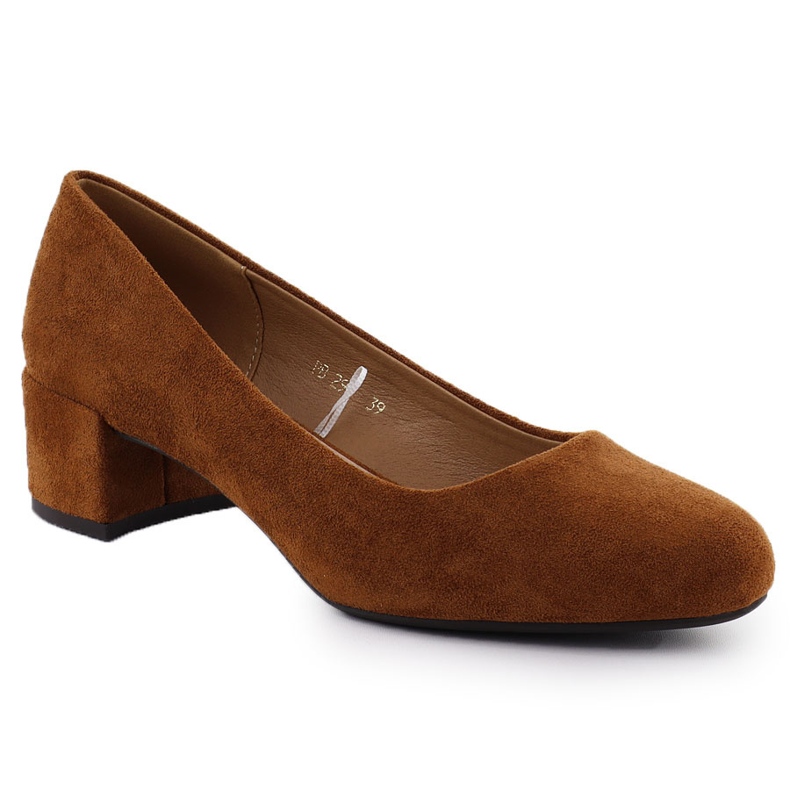 Pumps on the suede block Camel Sergio Leone PB291 brown