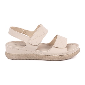 Goodin Light beige women's Velcro sandals