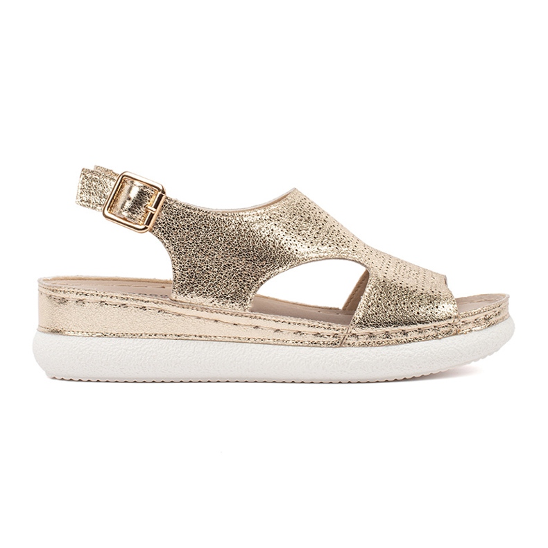 Goodin Gold sandals on a light platform golden Goodin Gold sandals on a light platform golden