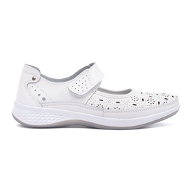 Goodin Dropped white leather sandals