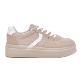 Low Women's Sneakers On The Platform Beige Low Women's Sneakers On The Platform Beige