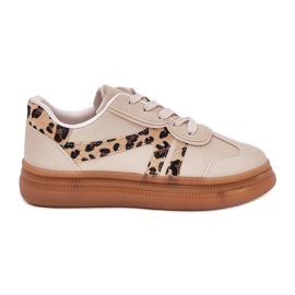Women's sneakers on the platform leopard beige Women's sneakers on the platform leopard beige