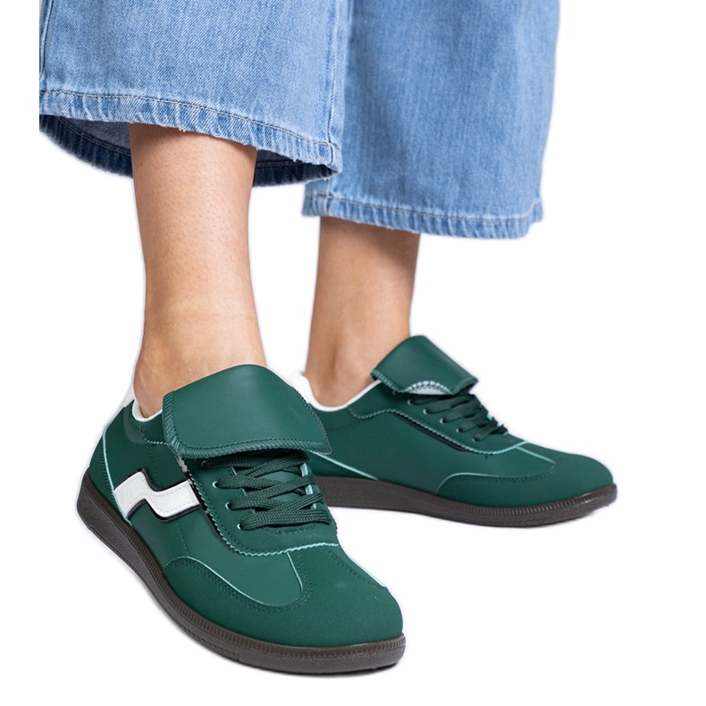 Green low laced sneakers Green low laced sneakers
