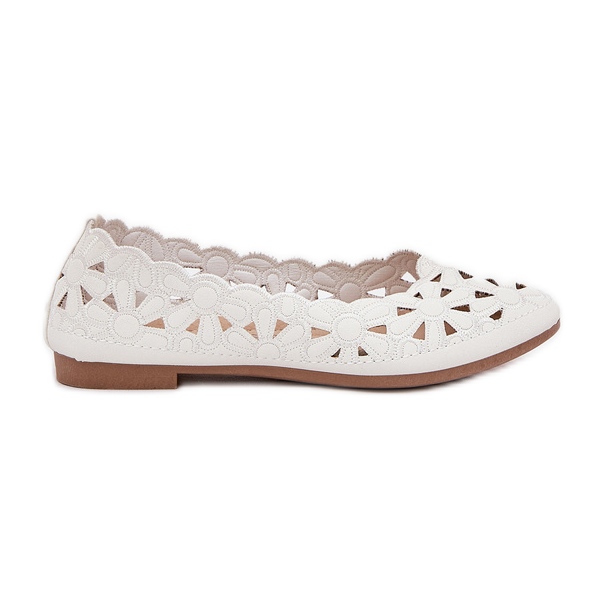 Openwork children's ballerinas with white glitter