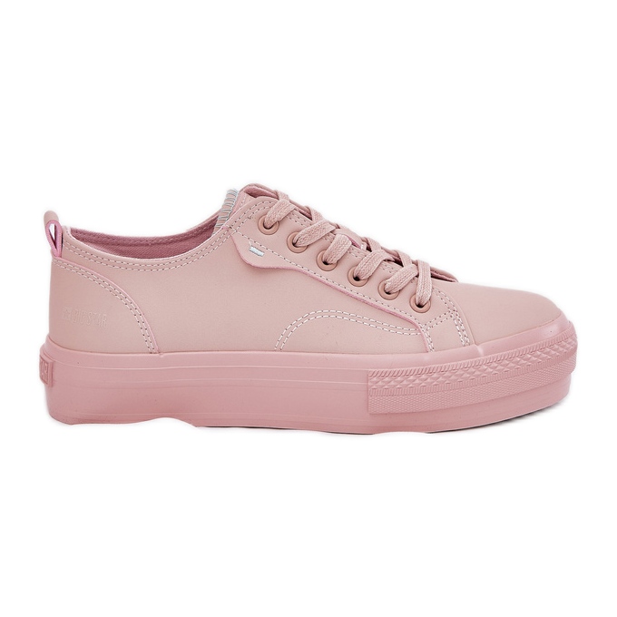 Women's sneakers on platform with eco leather big star rr274a294 pink