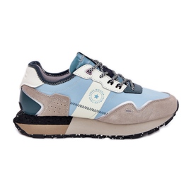 Women's suede Sneakers Big Star RR274245 Hi-Polish System Gray-Blue